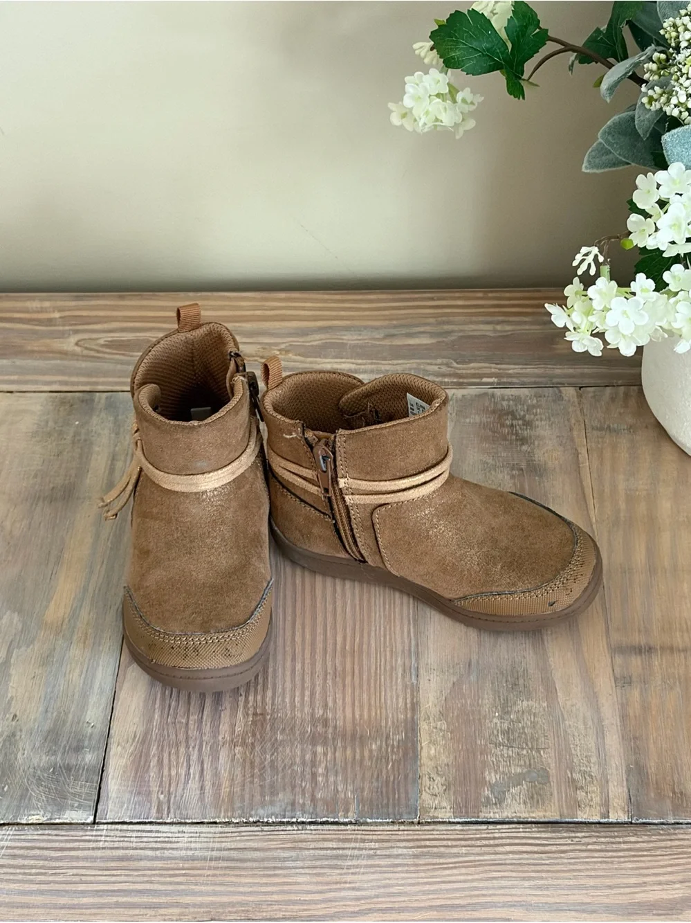 Stride Rite Toddler Leather Ankle Zip Booties